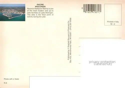 AK / Ansichtskarte Racine_Wisconsin Racines Reefpoint Marina Aerial view 