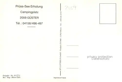 AK / Ansichtskarte Guester Praess Eee Erholung Campingplatz Fliegeraufnahme Guester