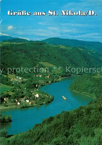 AK / Ansichtskarte St_Nikola_an_der_Donau Fliegeraufnahme mit Hotel Zur Post St_Nikola_an_der_Donau
