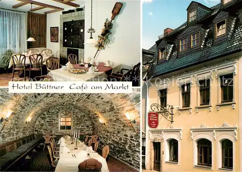 AK / Ansichtskarte Schneeberg_Erzgebirge Hotel Buettner Cafe am Markt Restaurant Schneeberg Erzgebirge
