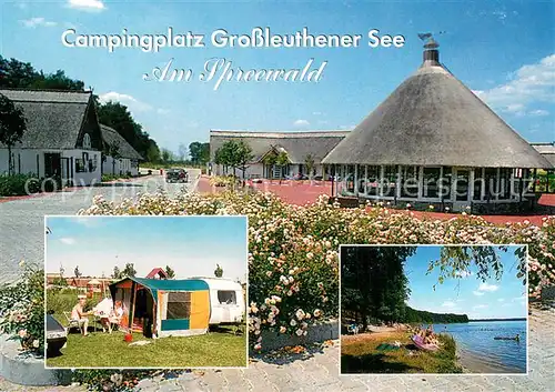 AK / Ansichtskarte Gross_Leuthen Campingplatz Grossleuthener See am Spreewald Uferpartie am See Gross_Leuthen