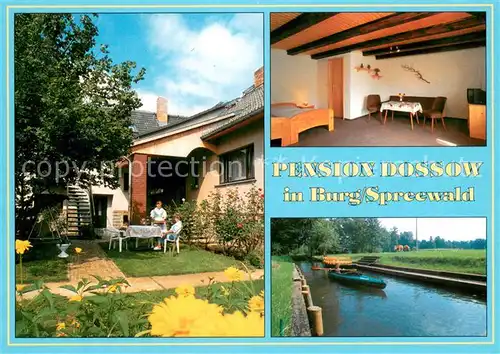 AK / Ansichtskarte Burg_Spreewald Pension Dossow Fremdenzimmer Kanal Wasserstrasse Kanu Burg Spreewald