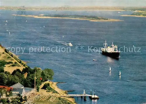 AK / Ansichtskarte Schulau_Wedel Schiffsbegruessung am Willkommhoeft vor dem Hamburger Hafen Schulau_Wedel