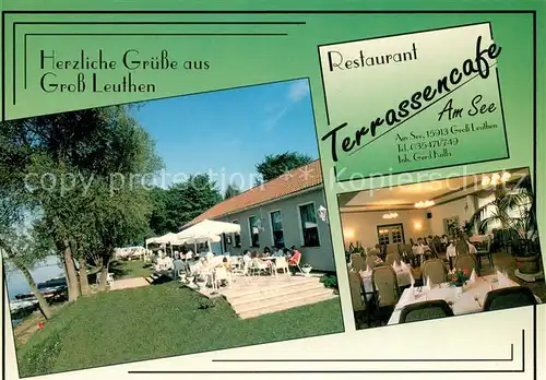 AK / Ansichtskarte Gross_Leuthen Restaurant Terrassencafe am See Gross_Leuthen