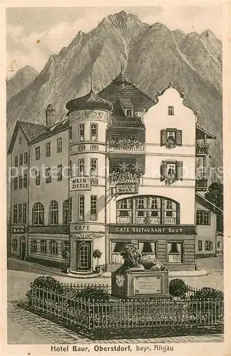 AK / Ansichtskarte Oberstdorf Hotel Baur Eigene Konditorei Oberstdorf