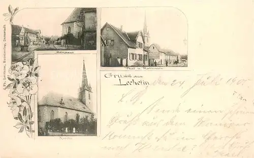 AK / Ansichtskarte Leeheim_Gross Gerau Strasse Post und Rathaus Kirche Leeheim Gross Gerau