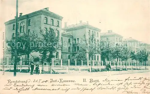 AK / Ansichtskarte Rendsburg Inf Kaserne II Battl Rendsburg
