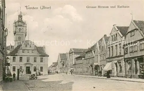 AK / Ansichtskarte Verden_Aller Grosse Strasse und Rathaus Verden_Aller
