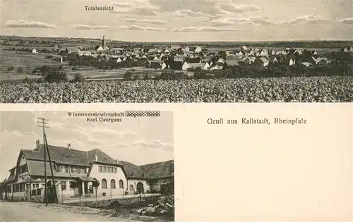 AK / Ansichtskarte Kallstadt_Rheinland Pfalz Panorama Winzervereinwirtschaft Karl Georgens Kallstadt_Rheinland Pfalz