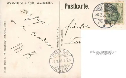 AK / Ansichtskarte Westerland_Sylt Wandelbahn Westerland_Sylt