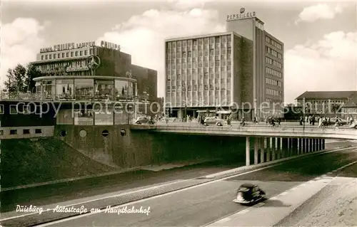 AK / Ansichtskarte Duisburg_Ruhr Autostrasse am Hauptbahnhof Duisburg Ruhr