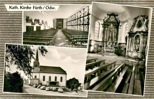 AK / Ansichtskarte Fuerth_Odenwald Kath. Kirche Innen  und Aussenansicht Fuerth Odenwald