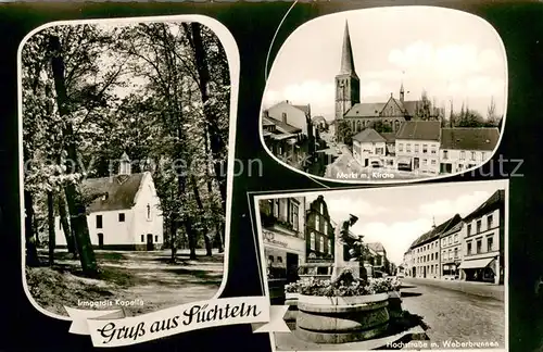 AK / Ansichtskarte Suechteln Irmgardis Kapelle Markt m. Kirche Hochstrasse m. Weberbrunnen Suechteln