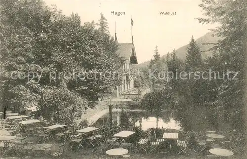 AK / Ansichtskarte Hagen_Westfalen Waldlust m. Cafe Terrasse Hagen_Westfalen