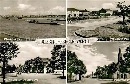 AK / Ansichtskarte Beeckerwerth_Duisburg Pestalozzi Dorf Rheinpartie Schwalbenplatz Ahrstrasse 