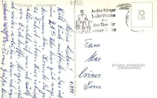 AK / Ansichtskarte Duisburg_Ruhr Schwanentor Duisburg Ruhr