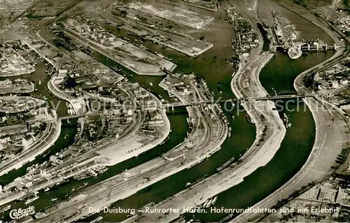 AK / Ansichtskarte Duisburg_Ruhrort Fliegeraufnahme Hafen Duisburg Ruhrort