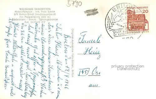 AK / Ansichtskarte Brilon Waldhaus Derkerstein  Aussenansicht Brilon