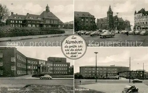 AK / Ansichtskarte Hamborn Bahnhof Rathaus Bergschule Stadtbad Hamborn