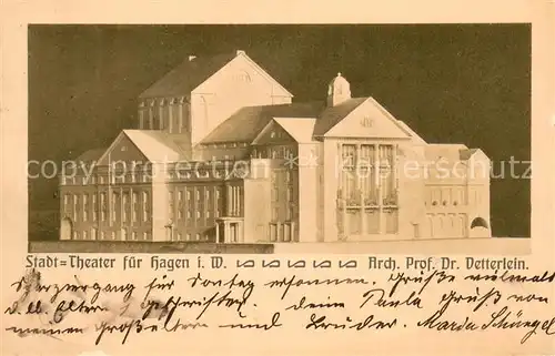 AK / Ansichtskarte Hagen_Westfalen Entwurf Stadt Theater  Hagen_Westfalen