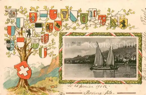 AK / Ansichtskarte Montreux__VD Panorama Segelschiff 