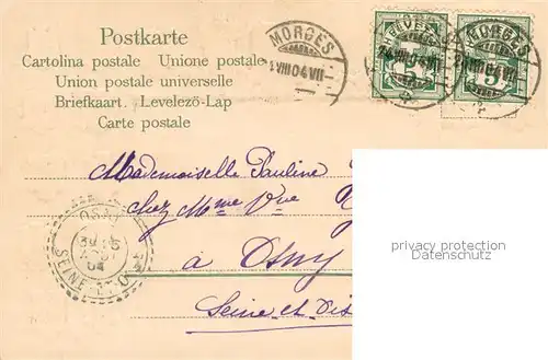 AK / Ansichtskarte Morges Arsenal Staedteflaggen Morges