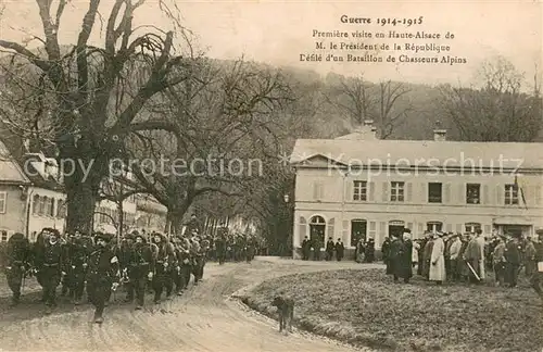 AK / Ansichtskarte Alsace_Elsass Premiere visite de M le President de la Republique Defile dun Bataillon de Chasseurs Alpins Alsace Elsass
