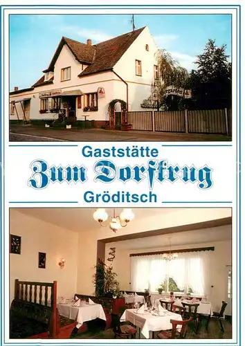 AK / Ansichtskarte Groeditsch Gaststaette zum Dorfkrug Gastraum Groeditsch