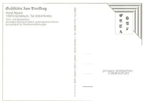 AK / Ansichtskarte Groeditsch Gaststaette zum Dorfkrug Gastraum Groeditsch