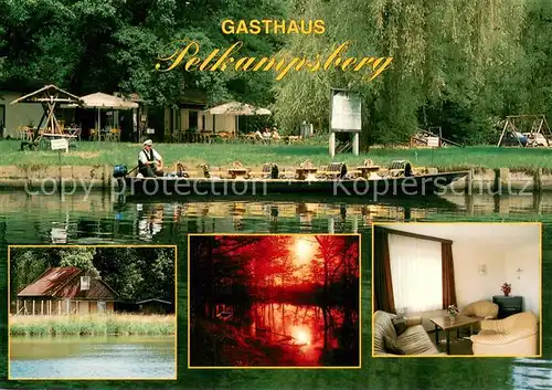 AK / Ansichtskarte Schlepzig Gasthaus Petkampsberg im Spreewald Kahnfahrt Wasserstrasse Schlepzig
