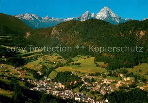 AK / Ansichtskarte Marktschellenberg Panorama Kurort mit Watzmann Berchtesgadener Land Alpen Marktschellenberg