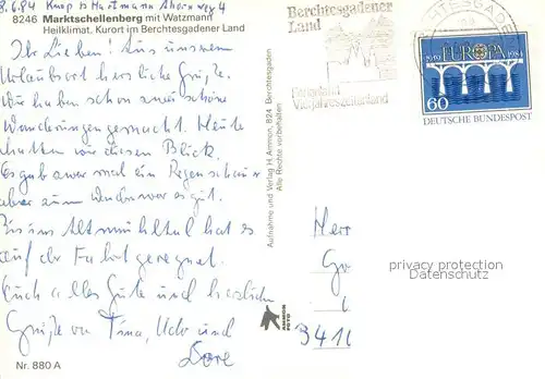 AK / Ansichtskarte Marktschellenberg Panorama Kurort mit Watzmann Berchtesgadener Land Alpen Marktschellenberg