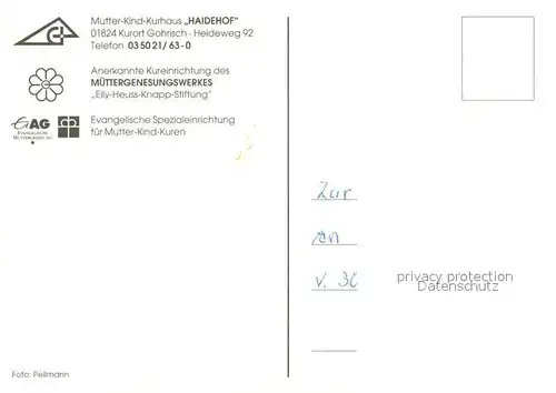 AK / Ansichtskarte Gohrisch Mutter Kind Kurhaus Haidehof Gohrisch