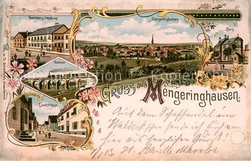 AK / Ansichtskarte Mengeringhausen Boettchers Gasthaus Panorama Viadukt Landstrasse Burg Mengeringhausen