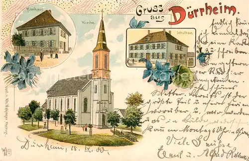 AK / Ansichtskarte Duerrheim_Bad Pfarrhaus Kirche Duerrheim_Bad