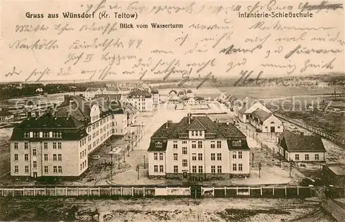 AK / Ansichtskarte Wuensdorf Blick vom Wasserturm auf Infantrie Schiess Schule Wuensdorf