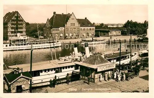 AK / Ansichtskarte Elbing_Elblag Dampfer Anlegestelle Elbing_Elblag