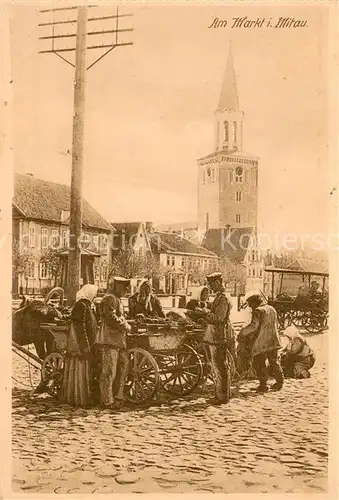 AK / Ansichtskarte Mitau_Jelgava Am Markt 