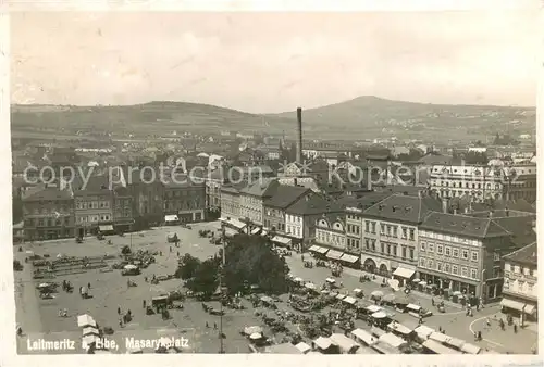 AK / Ansichtskarte Leitmeritz_Litomerice_Nordboehmen Masarykplatz Leitmeritz_Litomerice
