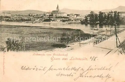 AK / Ansichtskarte Leitmeritz_Litomerice_Nordboehmen Blick vom Brueckenkopf Leitmeritz_Litomerice