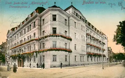 AK / Ansichtskarte Baden_Wien Staedt Bade Hotel Herzoghof Baden_Wien
