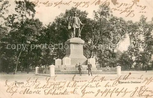 AK / Ansichtskarte Posen_Poznan Bismarck Denkmal Posen Poznan