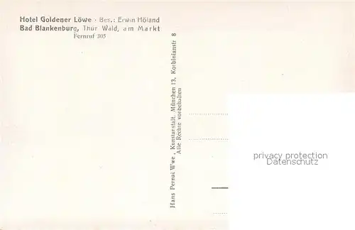 AK / Ansichtskarte Bad_Blankenburg Hotel Goldener Loewe Bad_Blankenburg