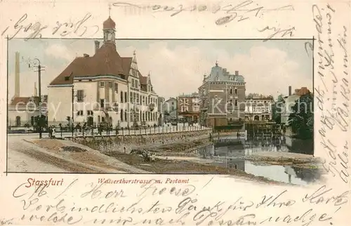 AK / Ansichtskarte Stassfurt Wasserthorstrasse mit Postamt Stassfurt