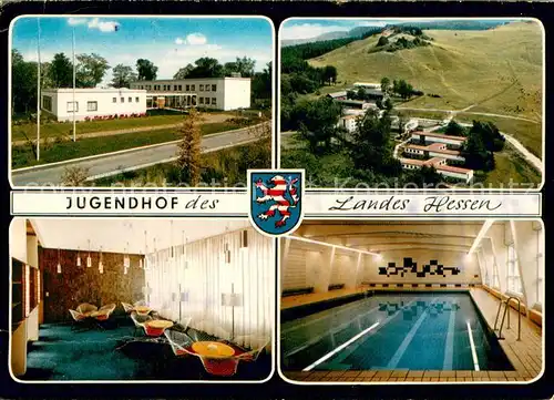 AK / Ansichtskarte Zierenberg Jugendhof des Landes Hessen auf dem Doernberg Hallenbad Zierenberg