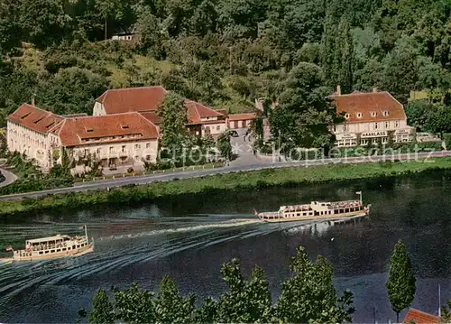 AK / Ansichtskarte Heidelberg_Neckar Park Hotel Haarlaas Aussichtspunkt am Neckar und Bergwald Fahrgastschiff Heidelberg Neckar