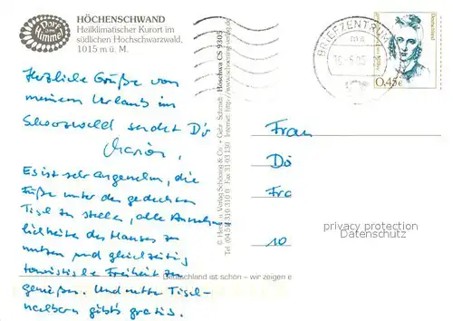 AK / Ansichtskarte Hoechenschwand Heilklimatischer Kurort im Schwarzwald Hoechenschwand