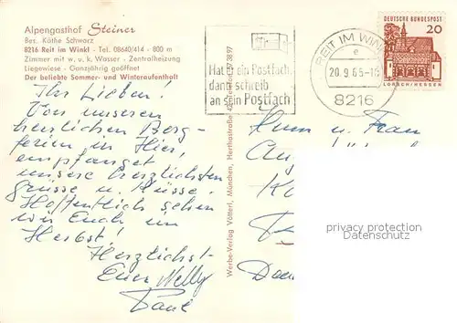 AK / Ansichtskarte Reit_Winkl Alpengasthof Cafe Steiner Alpenpanorama Reit_Winkl