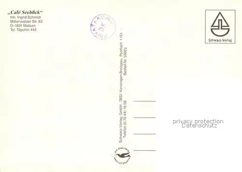 AK / Ansichtskarte Motzen_Mittenwalde_Mark Cafe Seeblick am Motzener See Motzen_Mittenwalde_Mark