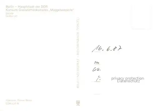 AK / Ansichtskarte Mueggelsee Konsum Gaststaettenkomplex Mueggelseeperle Mueggelsee